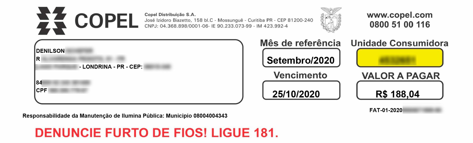 O que é a taxa mínima da conta de luz?