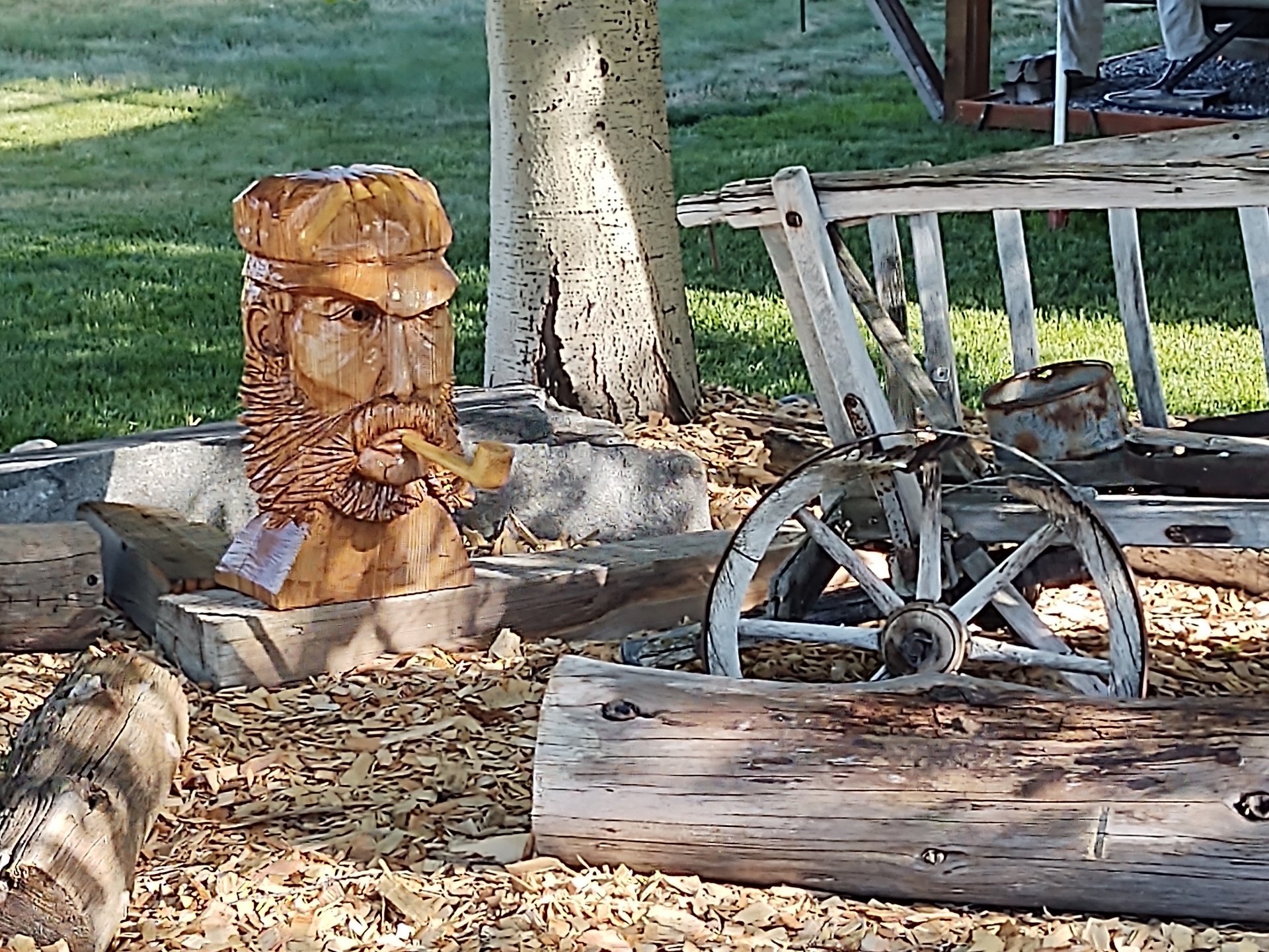 Wooden Garden Sculpture Ingrained Culture