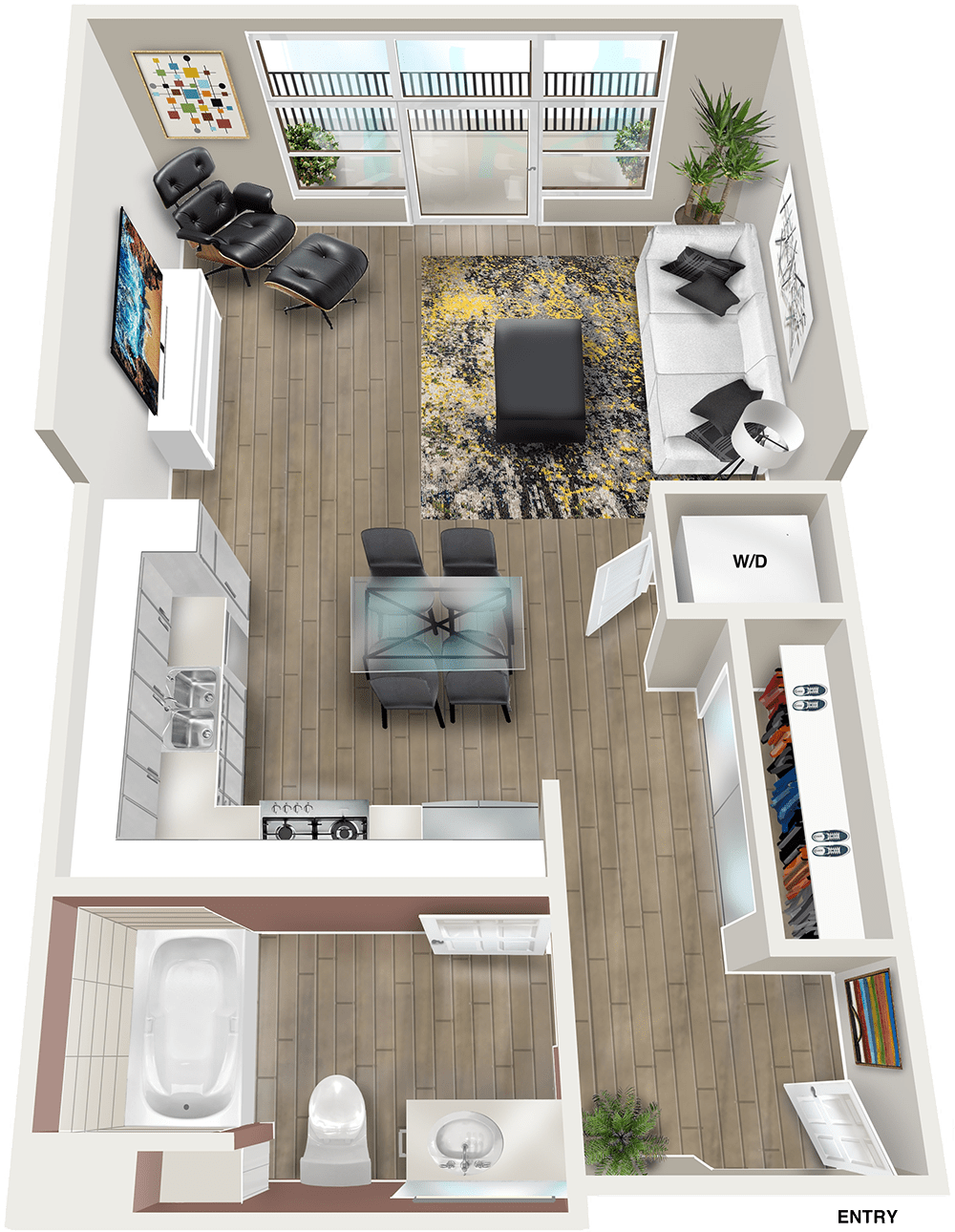 Studio, 1 Bed, 2 Bed Floorplans Monticello Apartment Homes