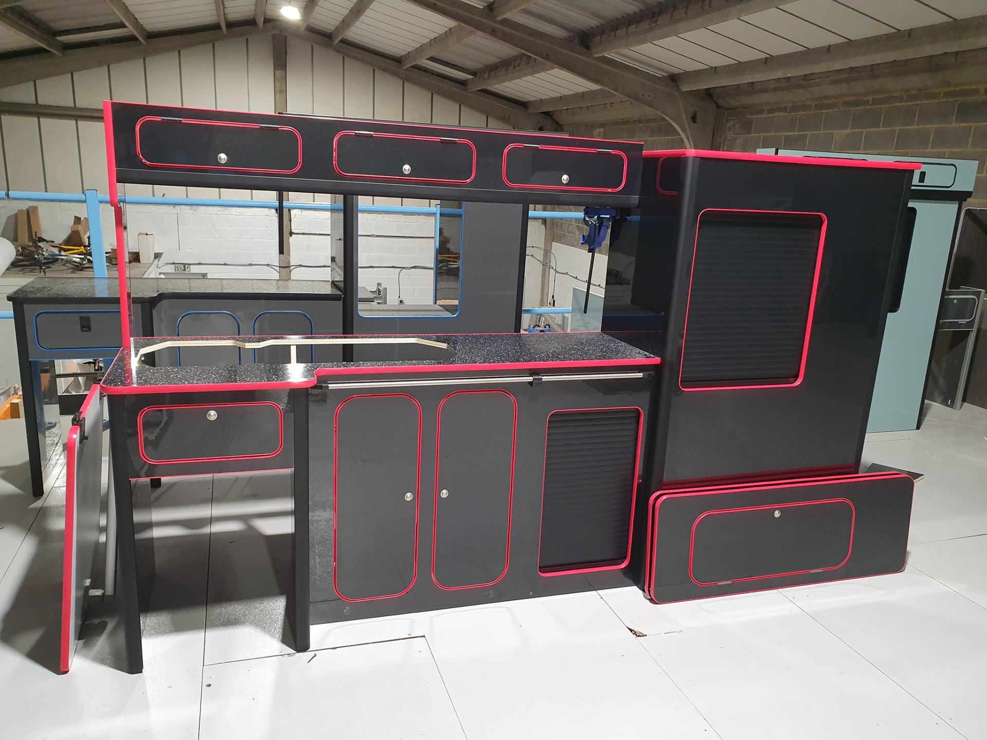 Campervan kitchen units designed by Northern Rose