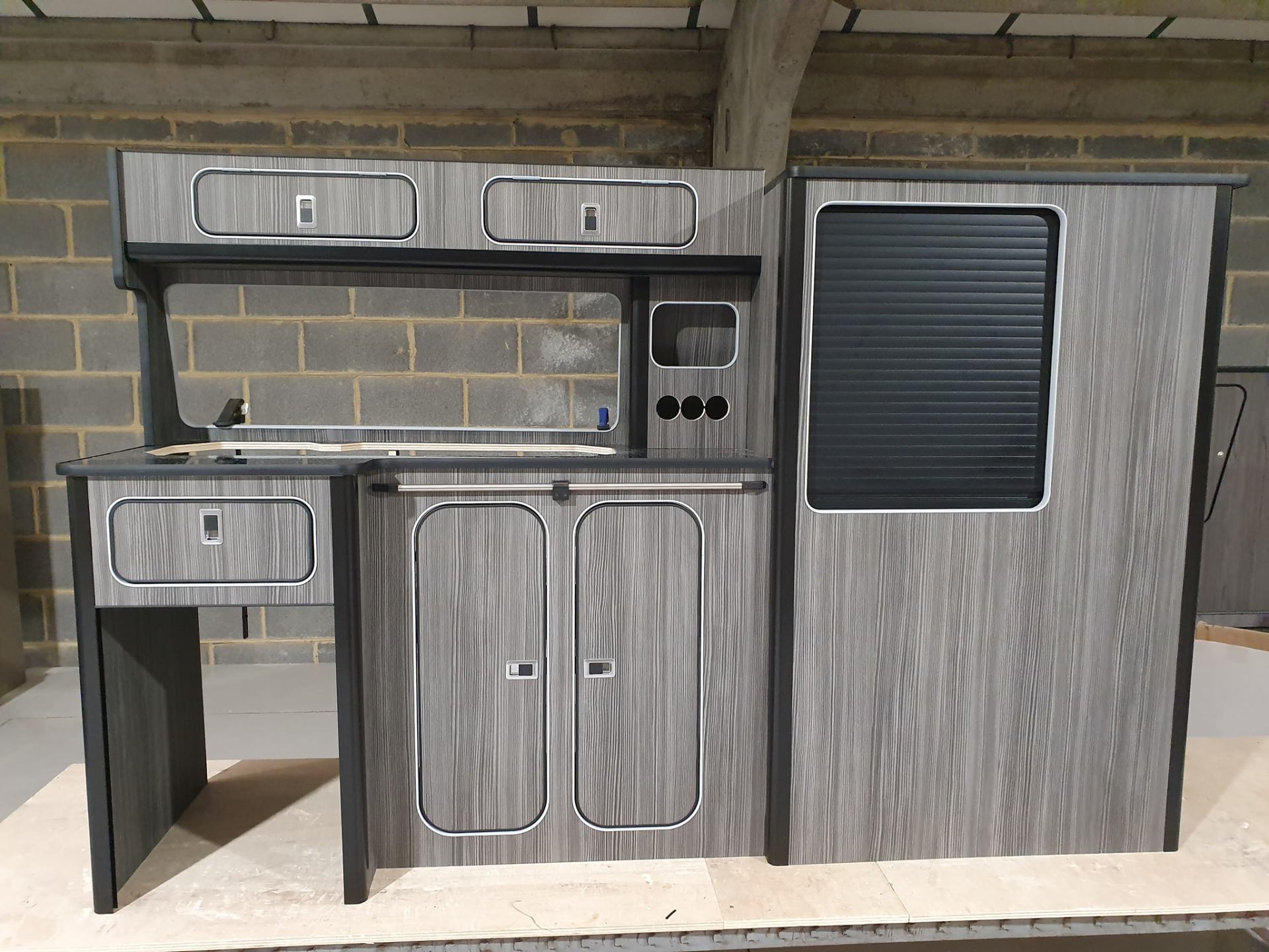 Campervan kitchen units designed by Northern Rose