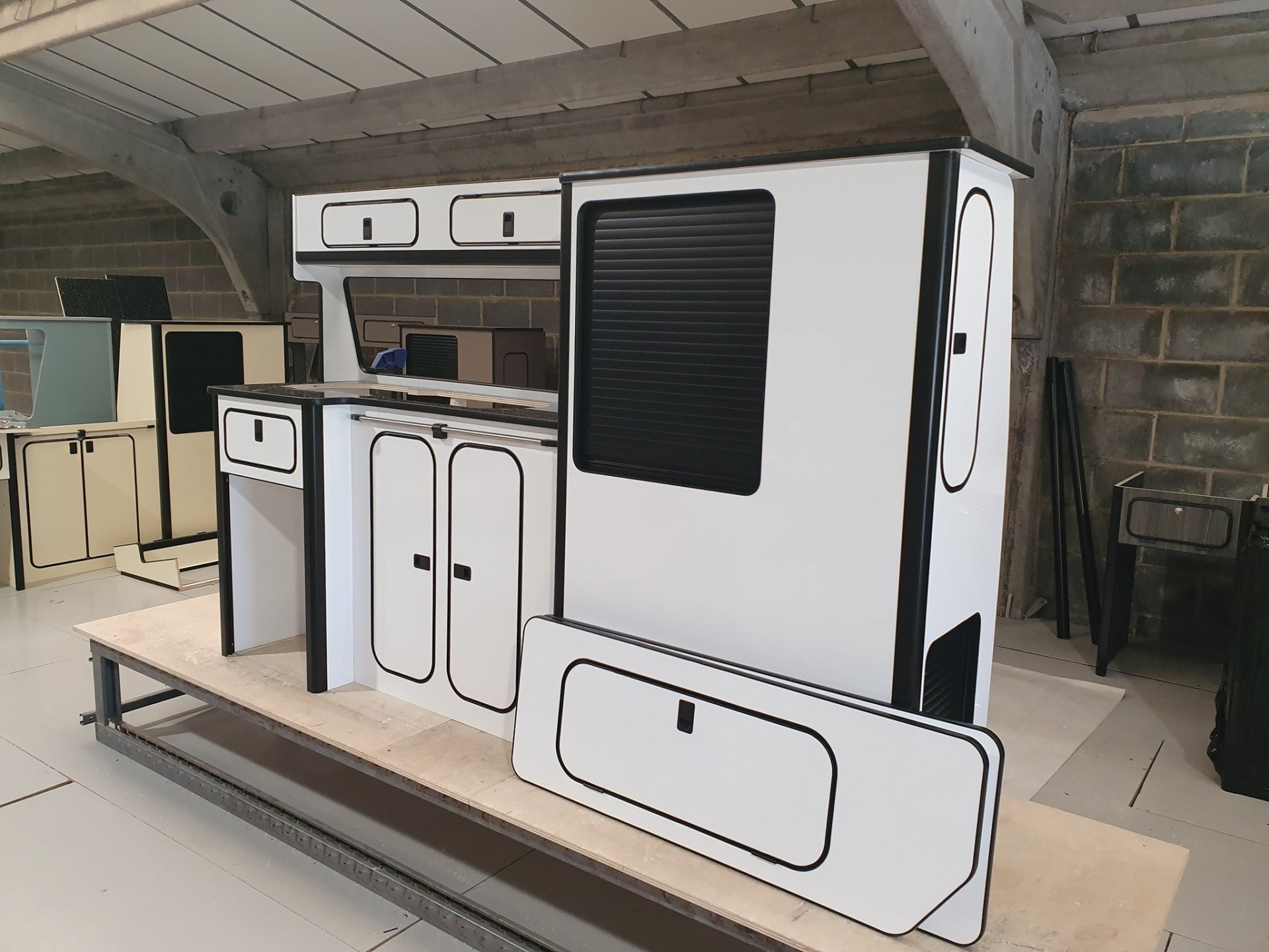 Campervan kitchen units designed by Northern Rose