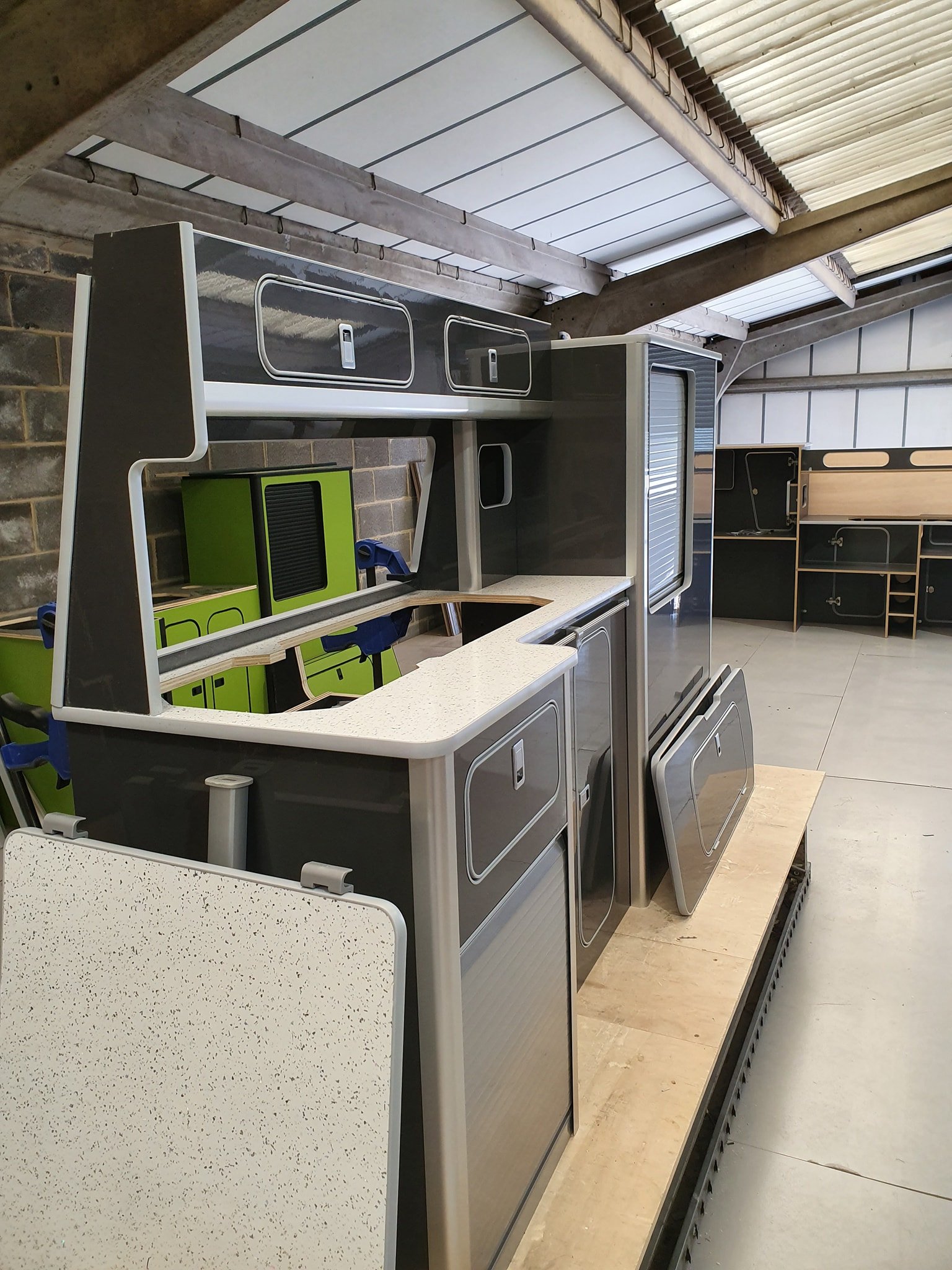 Campervan kitchen units designed by Northern Rose
