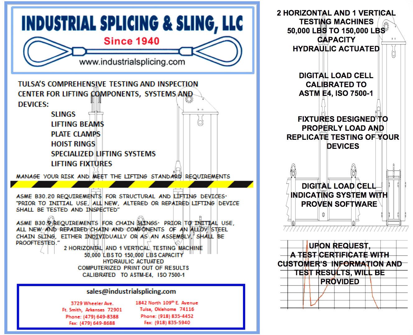 Comprehensive Testing Tulsa, OK Industrial Splicing & Sling, LLC