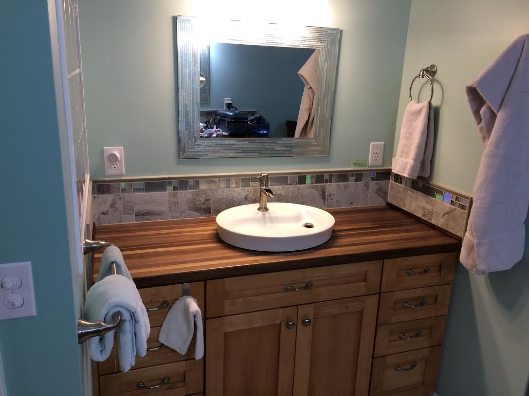 Hardwood & Butcher Block Shelves, Vanities, & Bathroom Counters