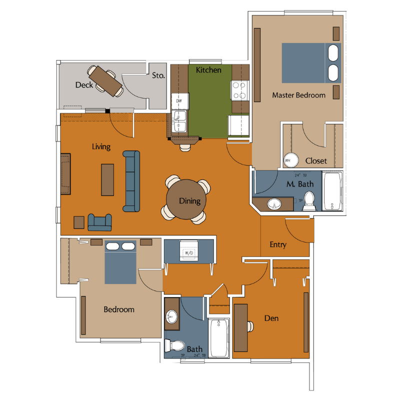 River View Collection Floor Plans 1, 2 & 3 Bedroom Apartments For Rent