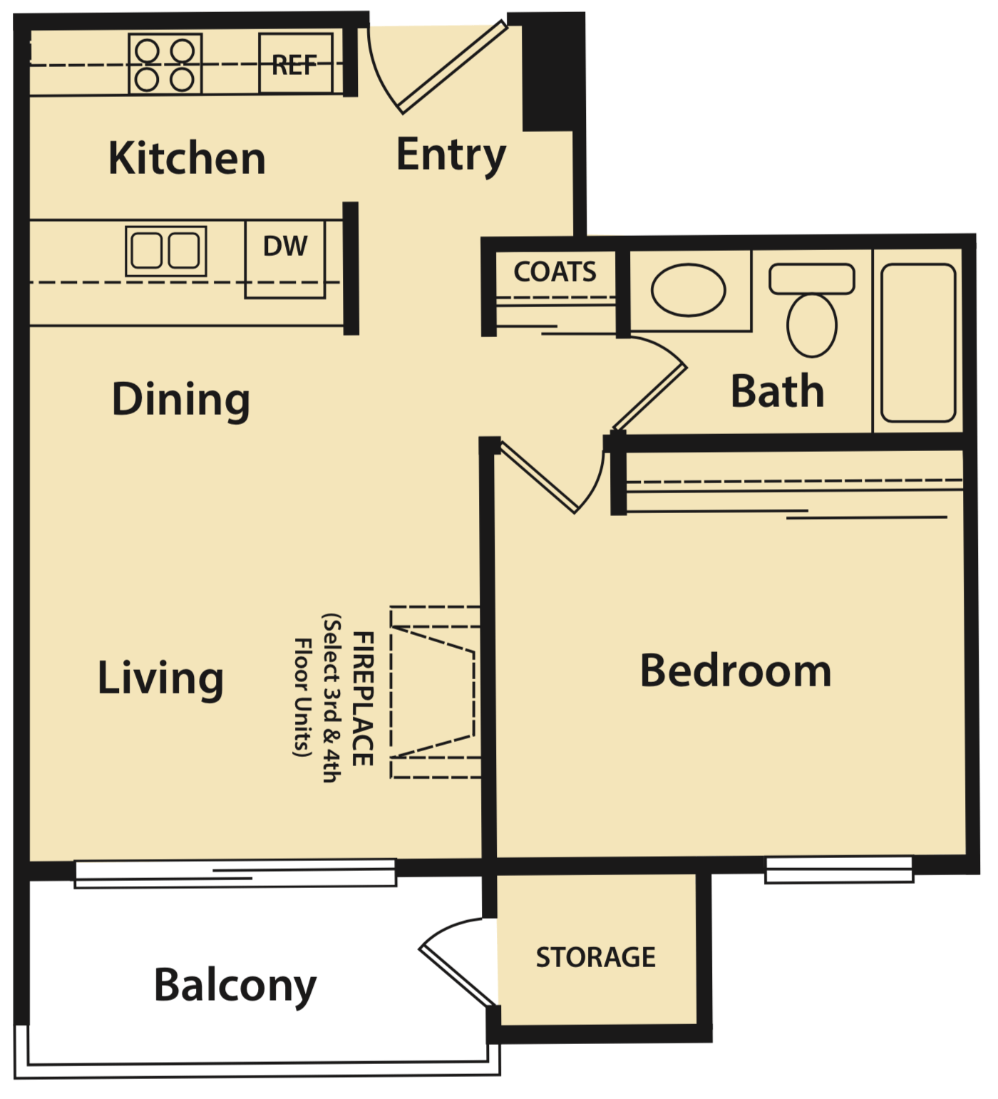 Floor Plans One and Two Bedrooms Reflections, Fresno