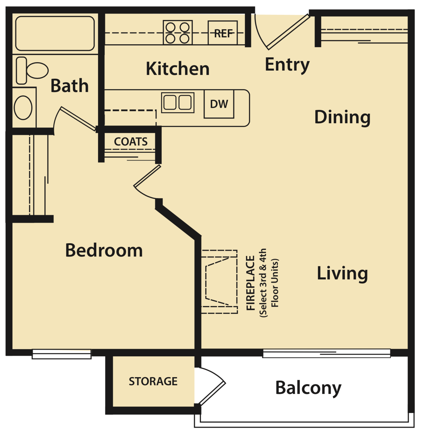 Floor Plans One and Two Bedrooms Reflections, Fresno