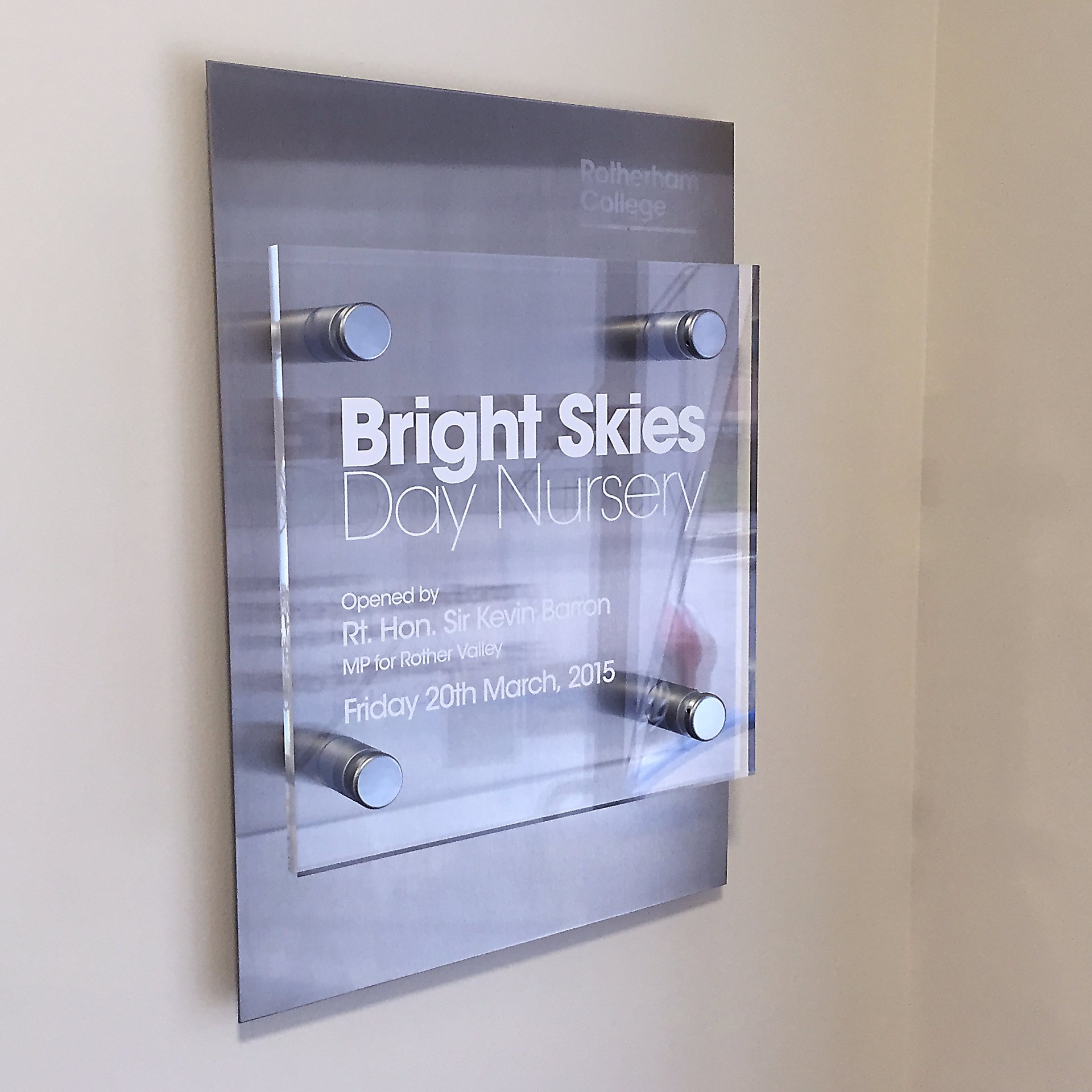 Custom made stainless steel acrylic plate