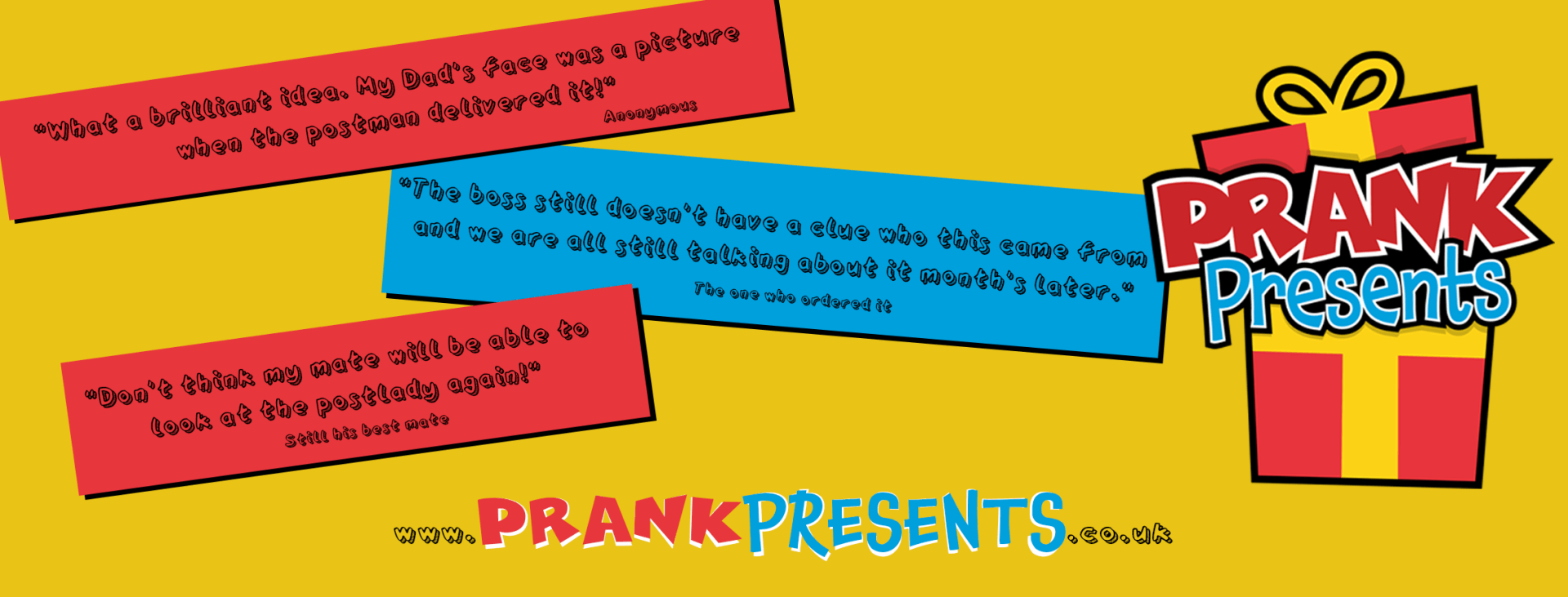 Prank Presents Postal Package Pranks delivered in the UK