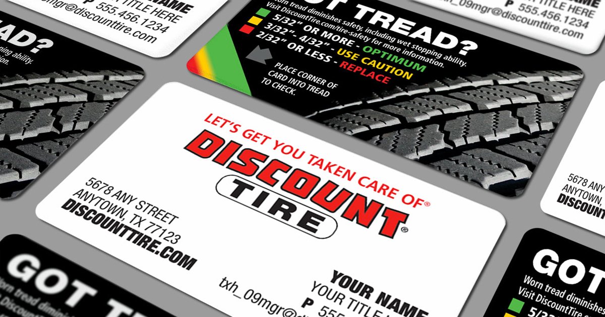 Discount Tire Premium Tread Tool BCards By Graphixology.