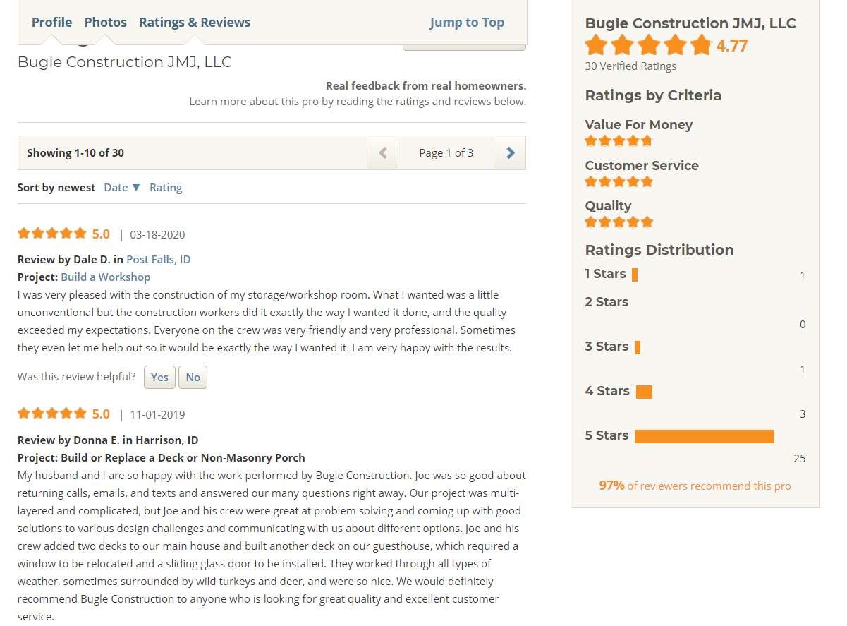 Residential Home Remodeling & Construction Company Post Falls ID Deck