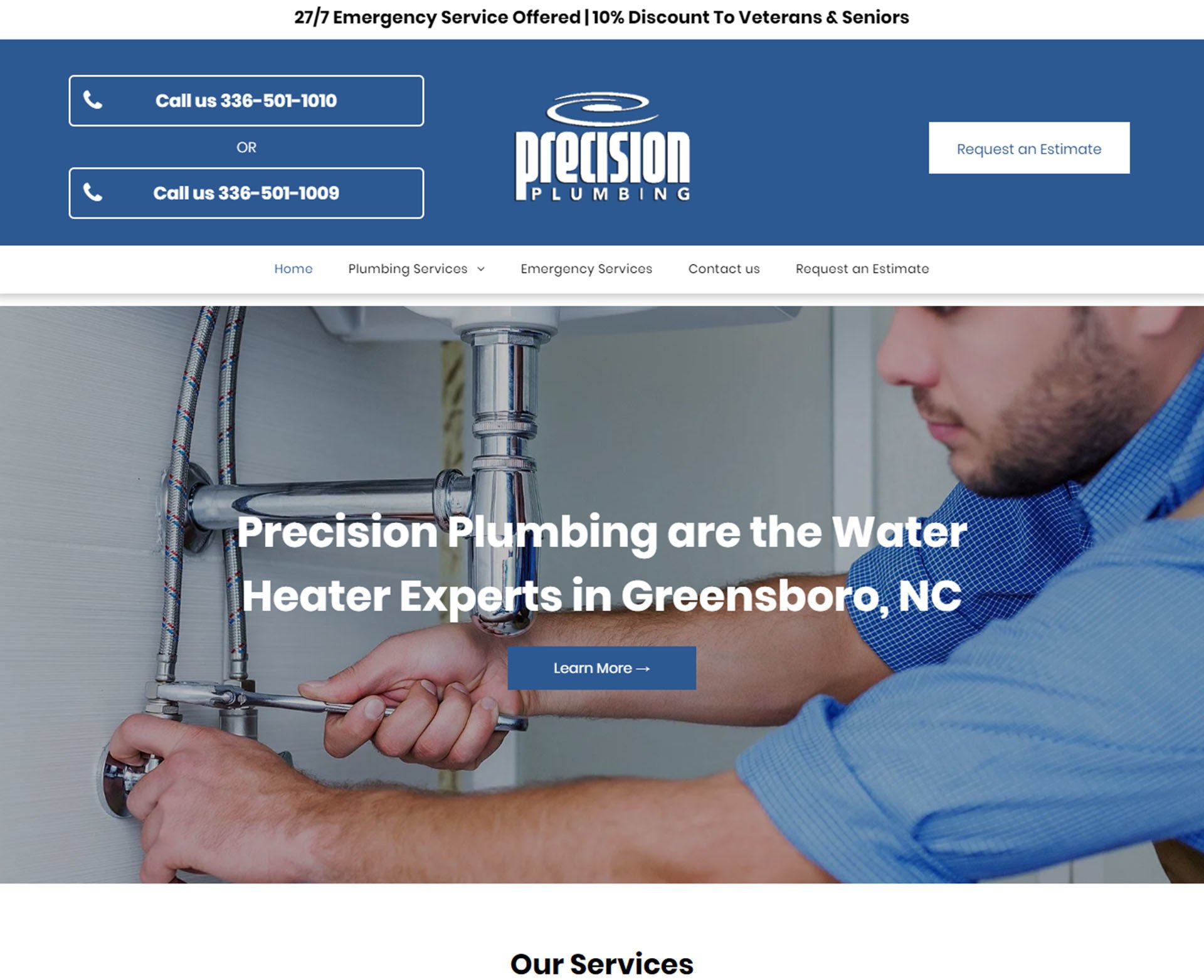 HVAC, Electrical & Plumbing Portfolio Engage site Design