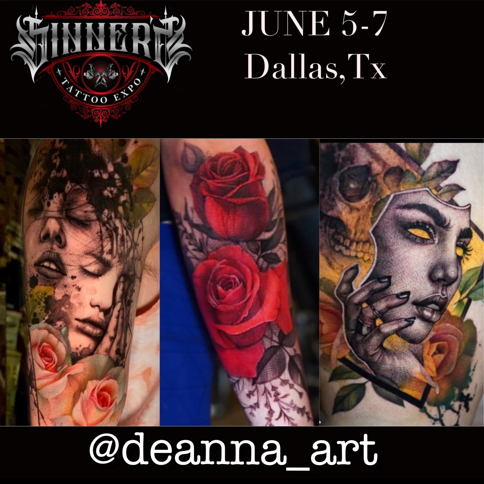 Featured Artists Sinners Tattoo Expo 2020 Dallas, TX