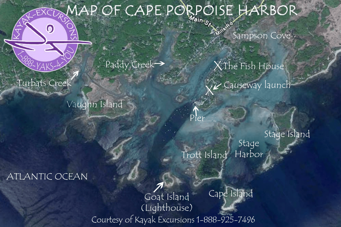 Cape Porpoise Harbor Map Kayak Excursions Kennebunkport ME