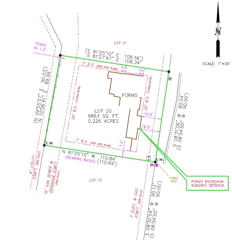 Form/Foundation Survey Westar Alamo Land Surveyors San Antonio, Texas