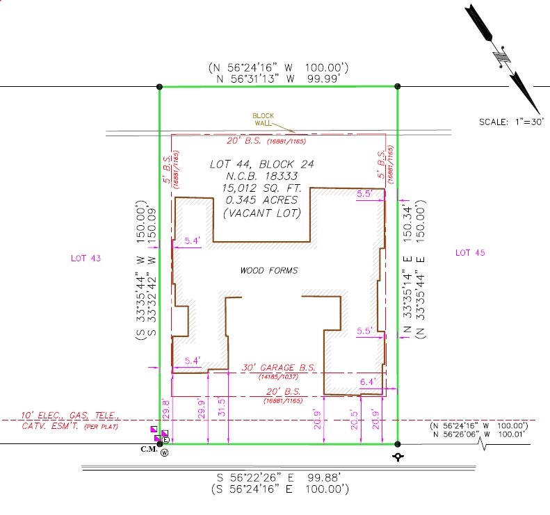Form/Foundation Survey Westar Alamo Land Surveyors San Antonio, Texas