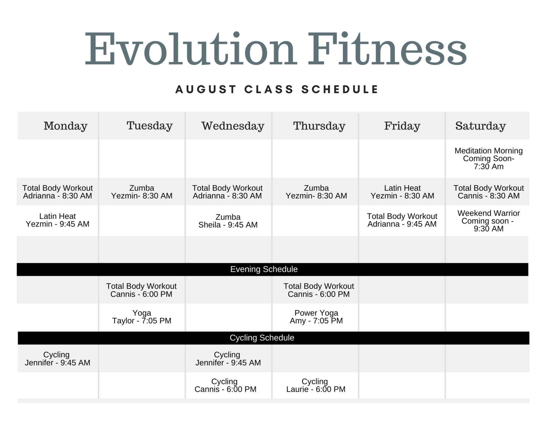 Evolution Fitness 1 in Lake Jackson