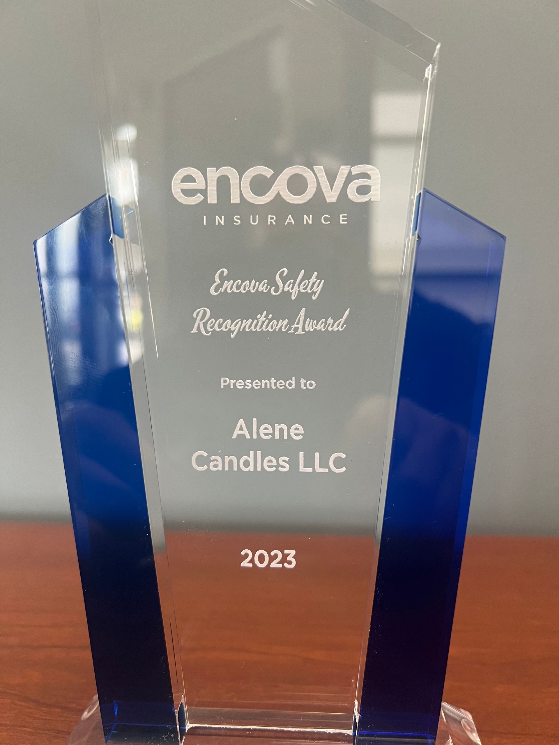 Alene Candles Receives Encova Insurance Safety Award