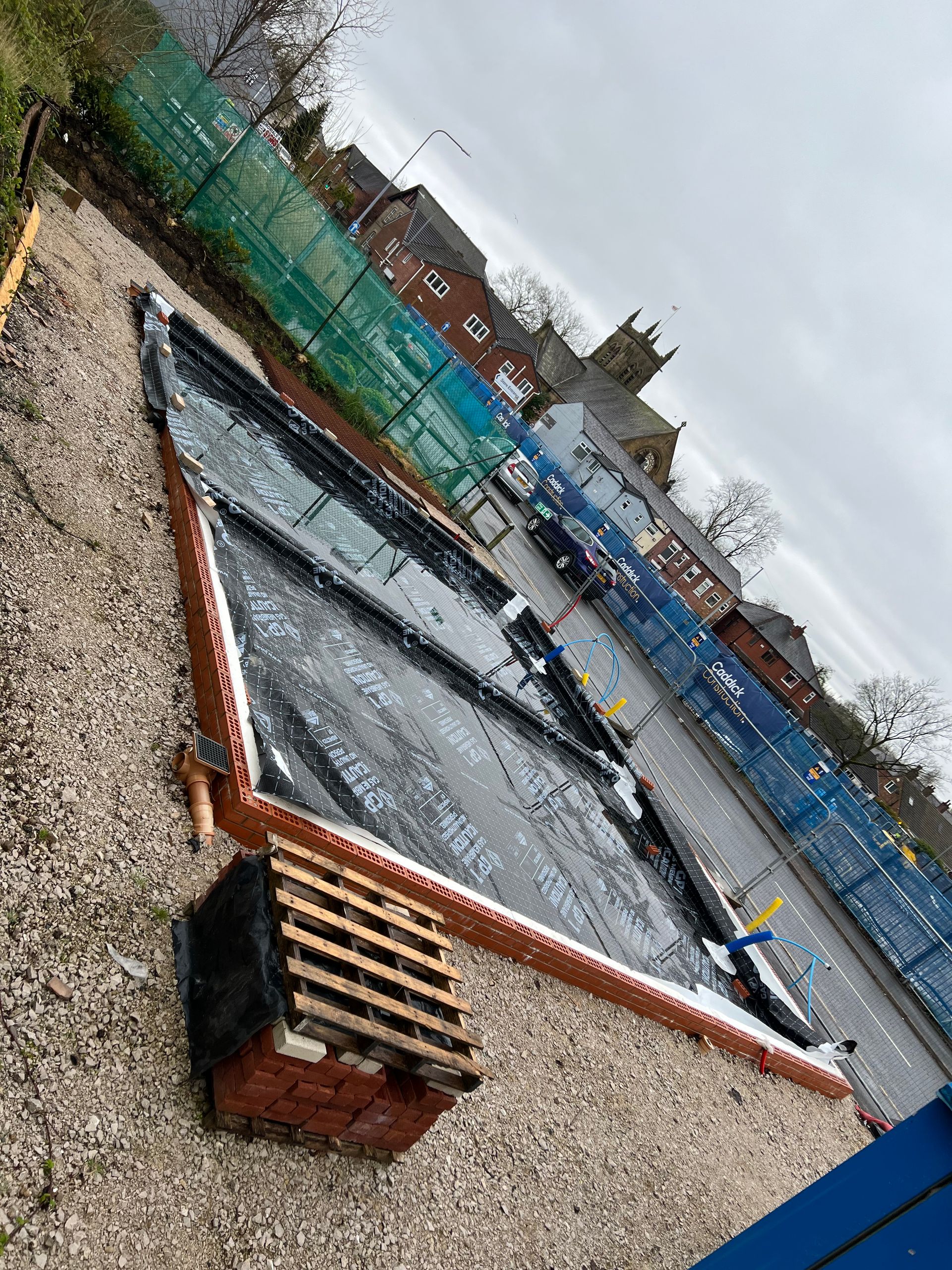 Gas Membrane, PIR Insulation, Dampproof Membrane & Top Flow Concrete