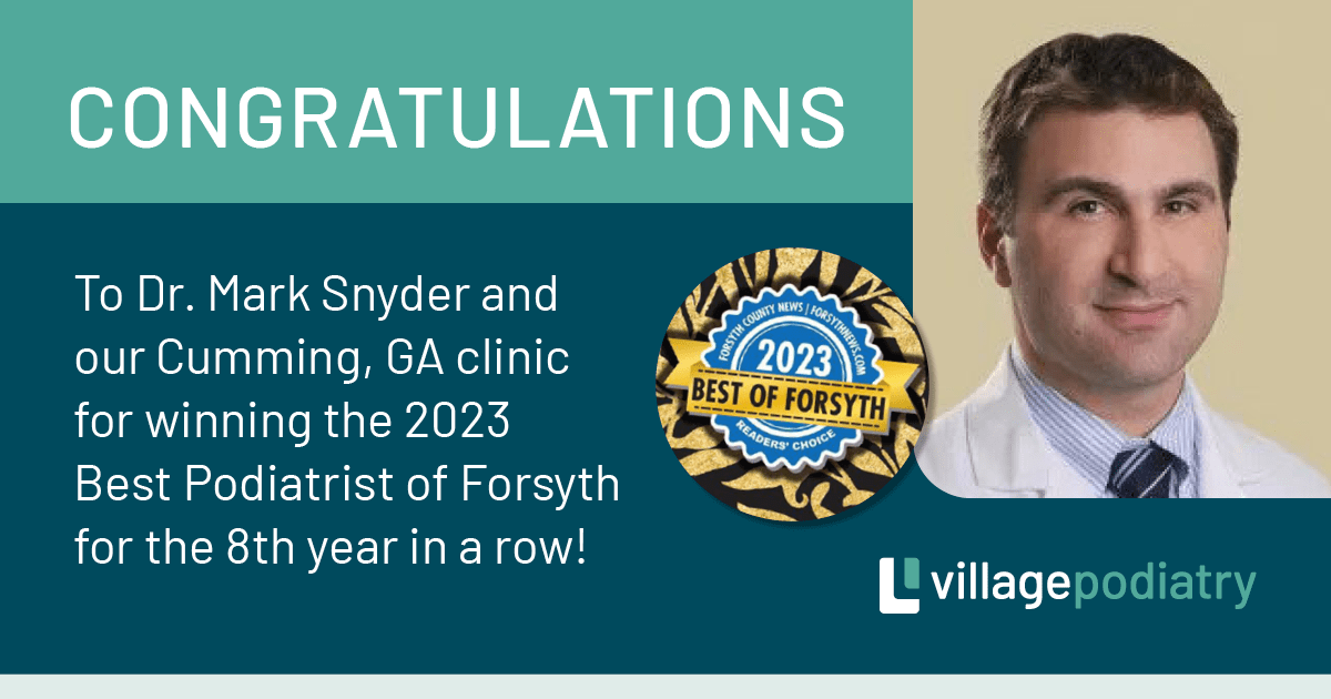 Snyder and Cumming clinic win 2023 Best Podiatrist of Forsyth