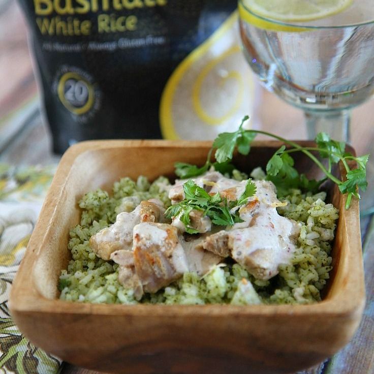 Middle Eastern Yogurt Chicken With Cilantro Basmati Rice