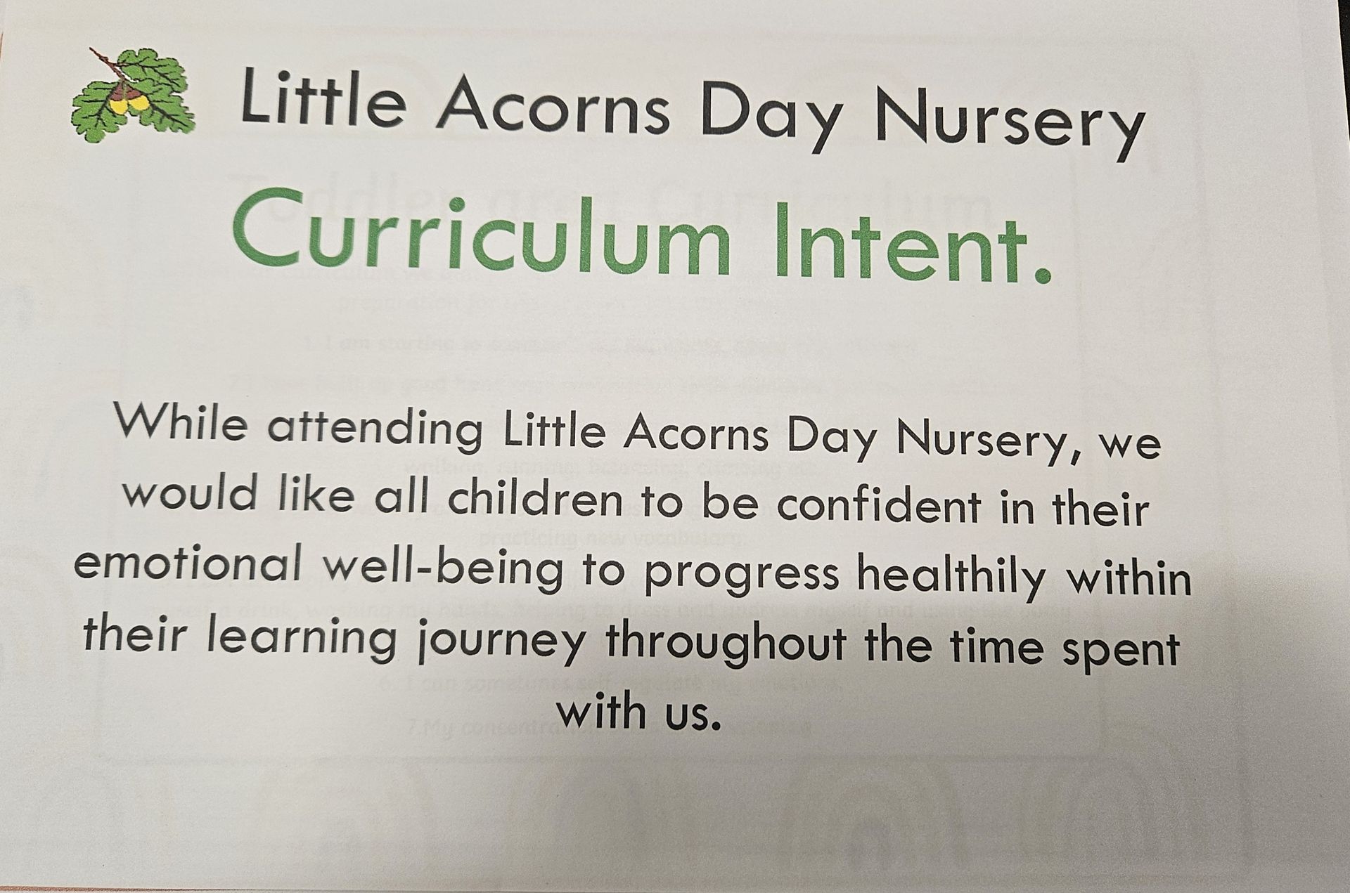 Nursery Curriculum