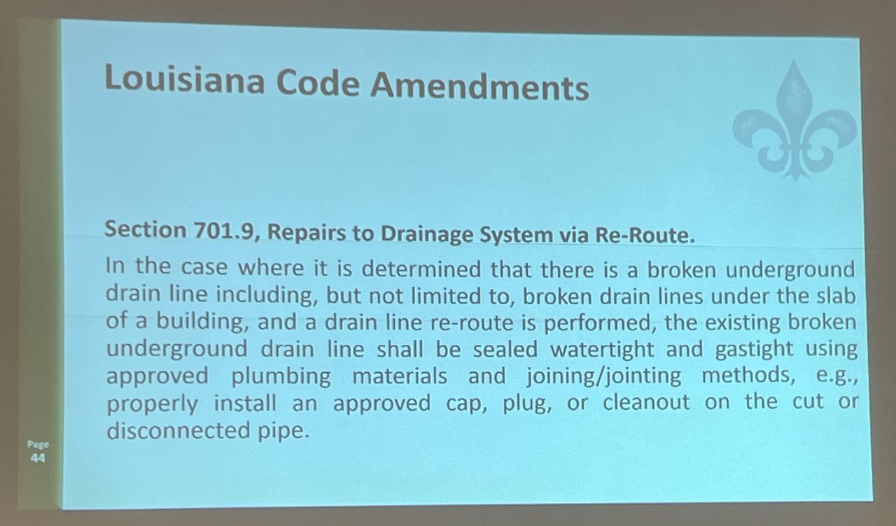 The problem with a minimal code! American Plumbing, LMP 556