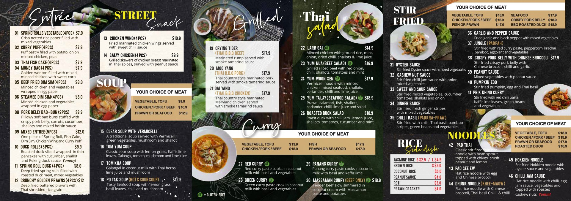 Bangkok Thai Wok Menu Rozelle Thai Restaurant