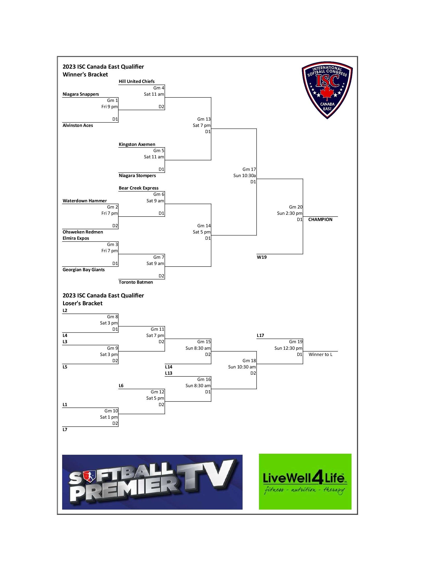 ISC Canada East Qualifier Schedules