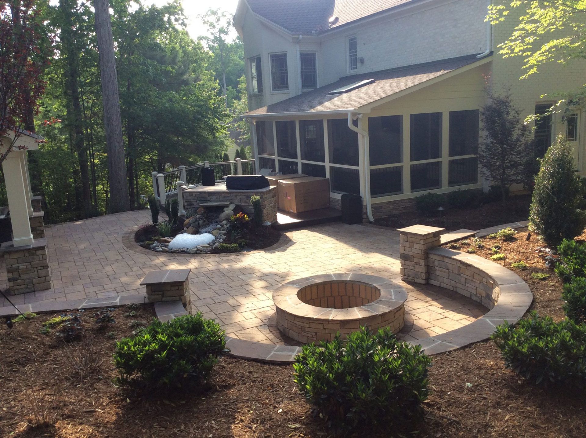 Outdoor Fireplaces and Firepits Raleigh & Apex, NC Brookscapes LLC
