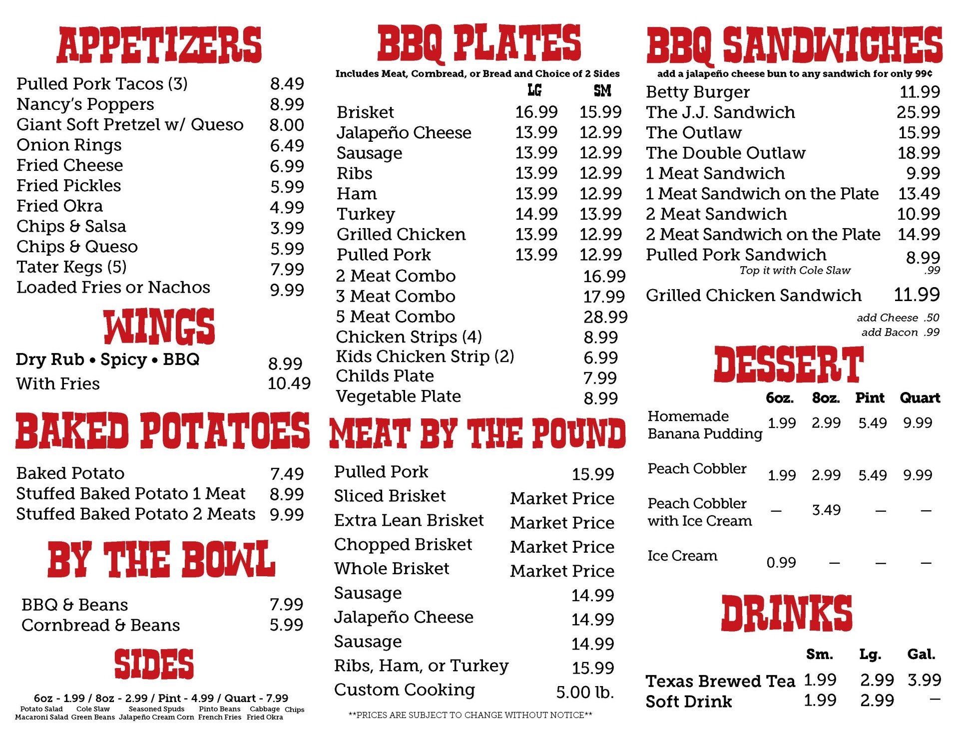 Texas Style Cooking Abilene, TX Betty Rose's Little Brisket