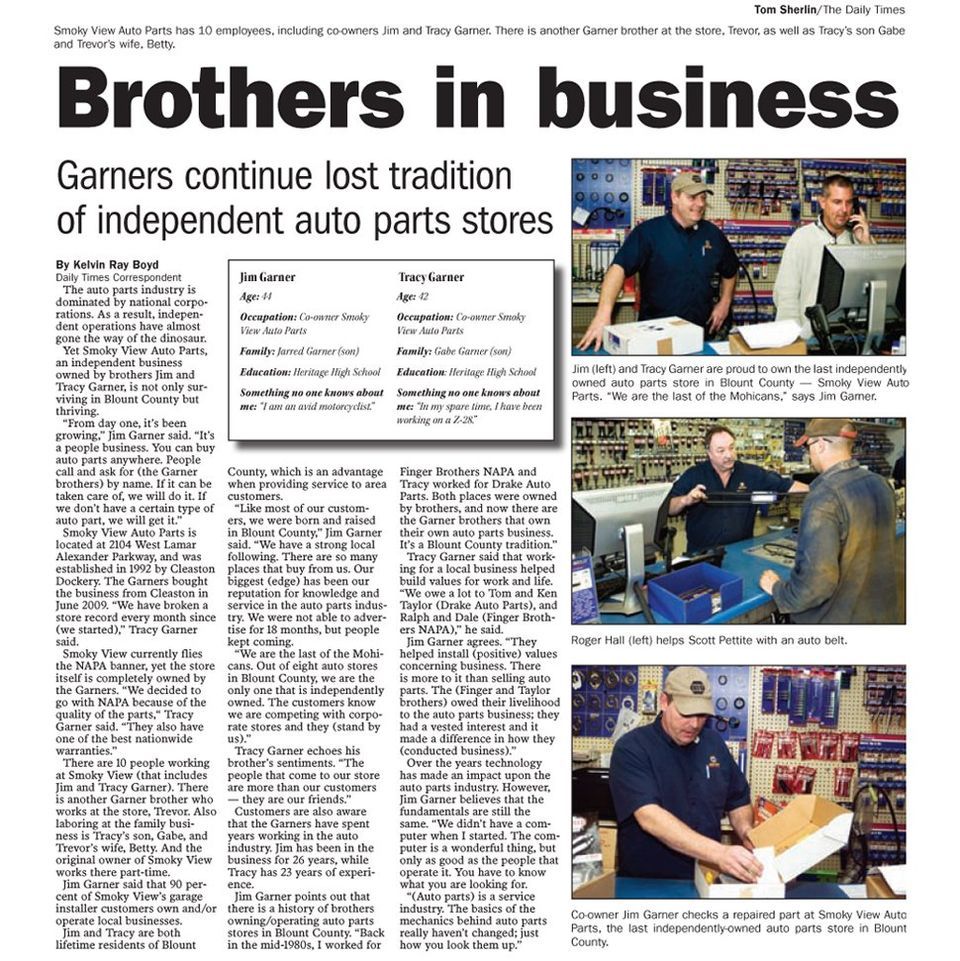 Auto Parts Store Maryville, TN Smoky View Auto Parts