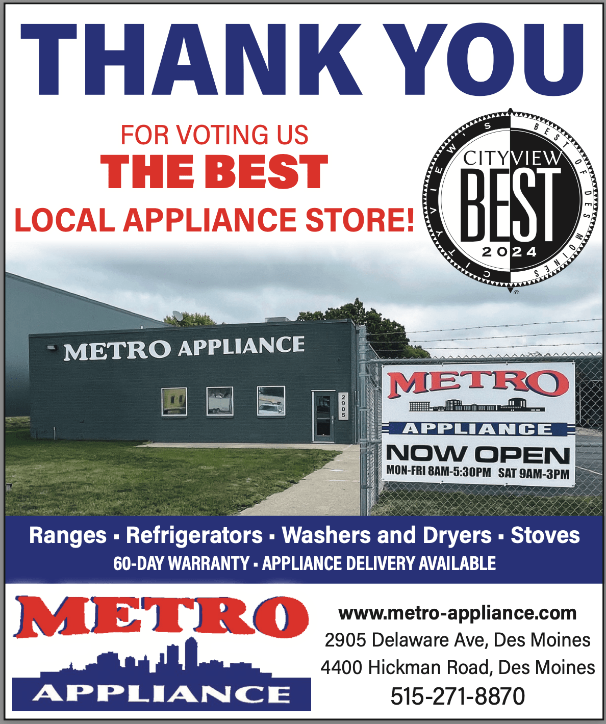Appliance Service Des Moines, IA Metro Appliance Repair
