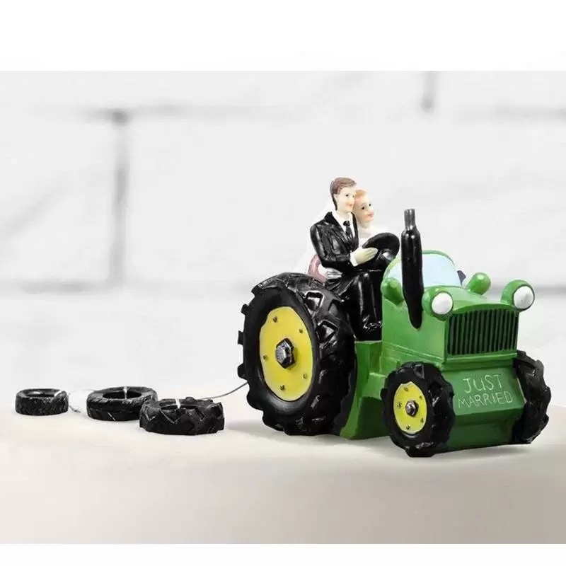 Sposi sul trattore cake topper originale
