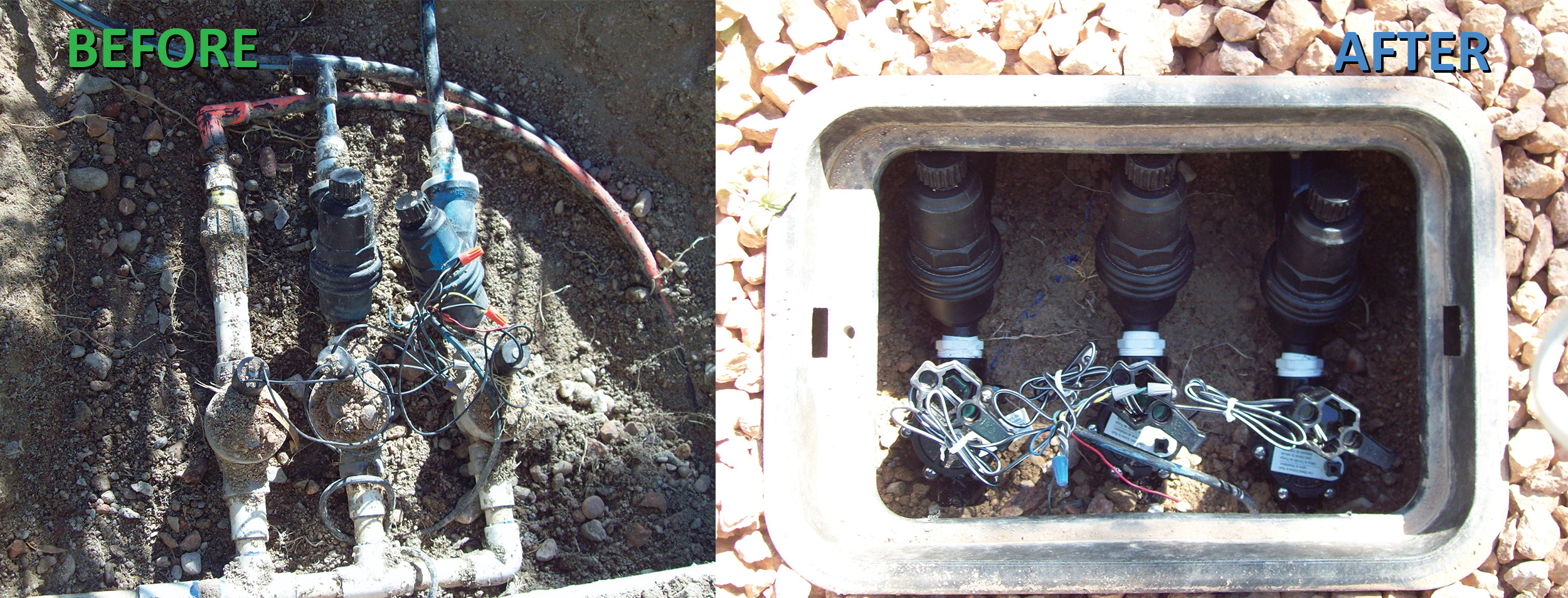 Before & After Irrigation Solutions of Las Vegas