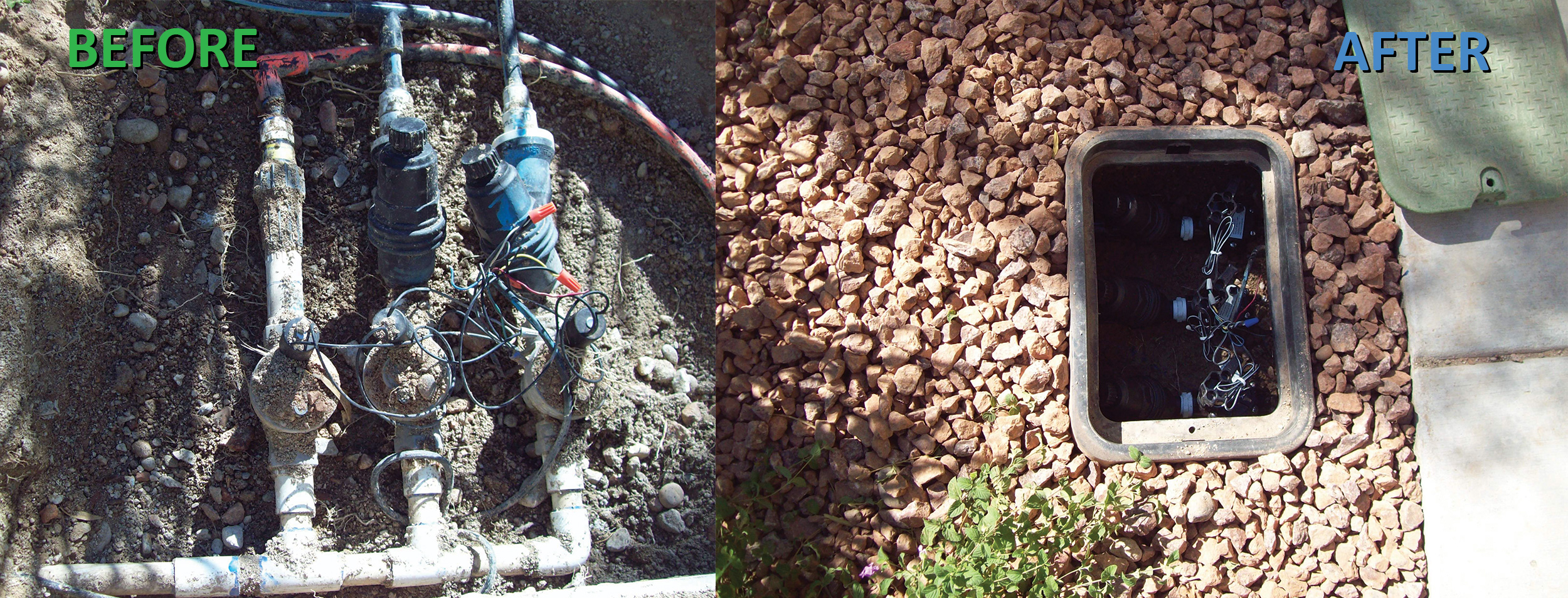 Before & After Irrigation Solutions of Las Vegas