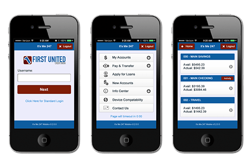 Custom It’s Me 247 Mobile Theme First United Credit Union CU