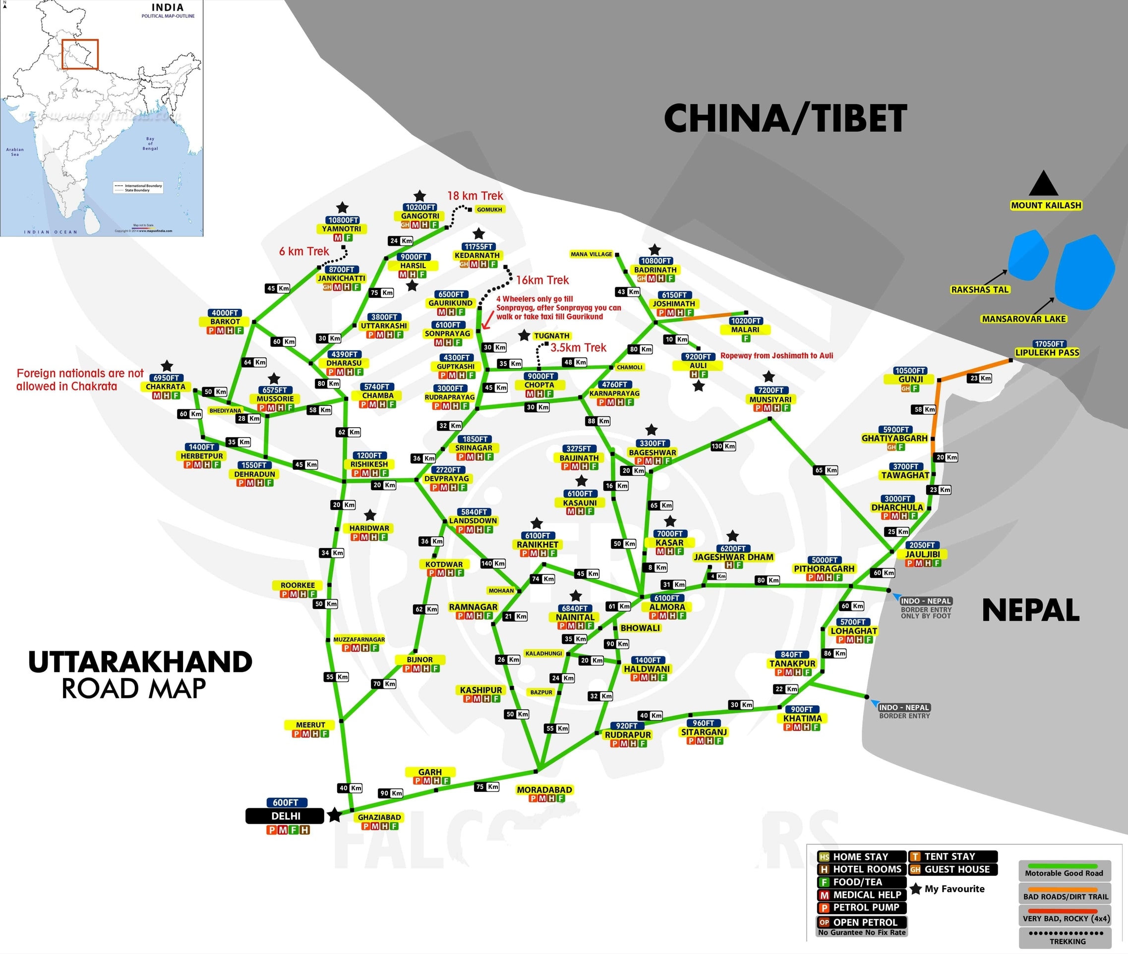 Road Map Of Uttarakhand Befikra Riders Irshant Gautam