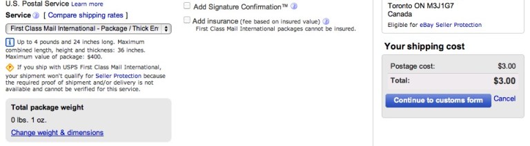 eBay seller problems Why am I being charged a higher international