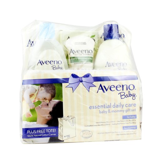 Aveeno Baby Gift Set, Daily Care Essentials Basket, Baby and Mommy Gift