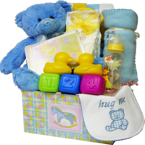 *Cheap Sweet Baby Care Package Gift Box with Teddy Bear Blue Boys