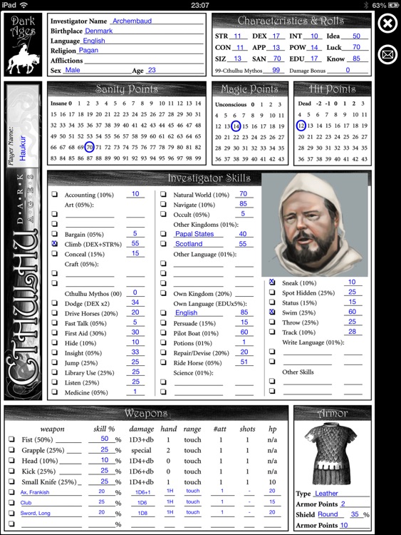 Call of Cthulhu Character Generator by Pedro Ziviani