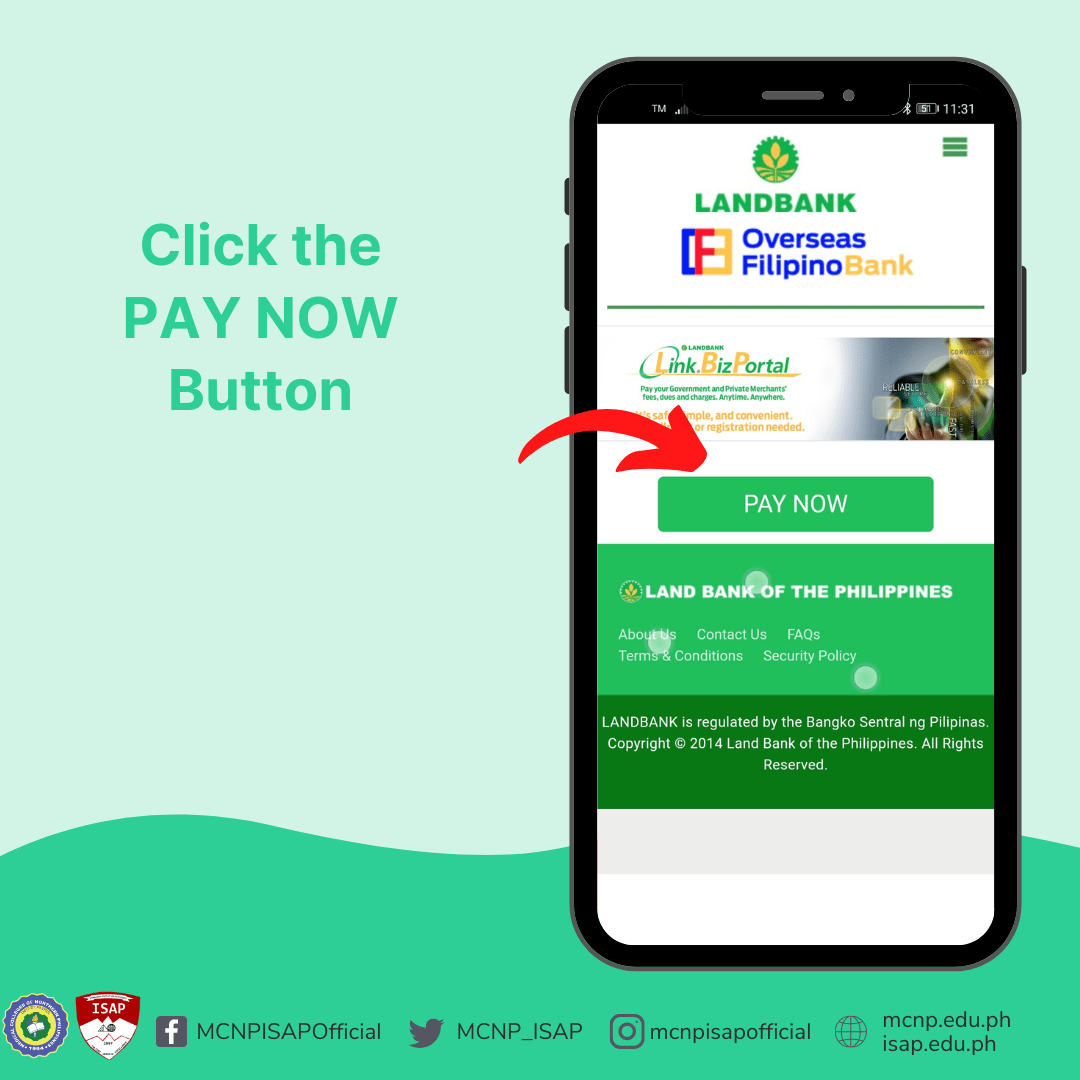 Online Payment via Landbank Mobile Banking ISAP