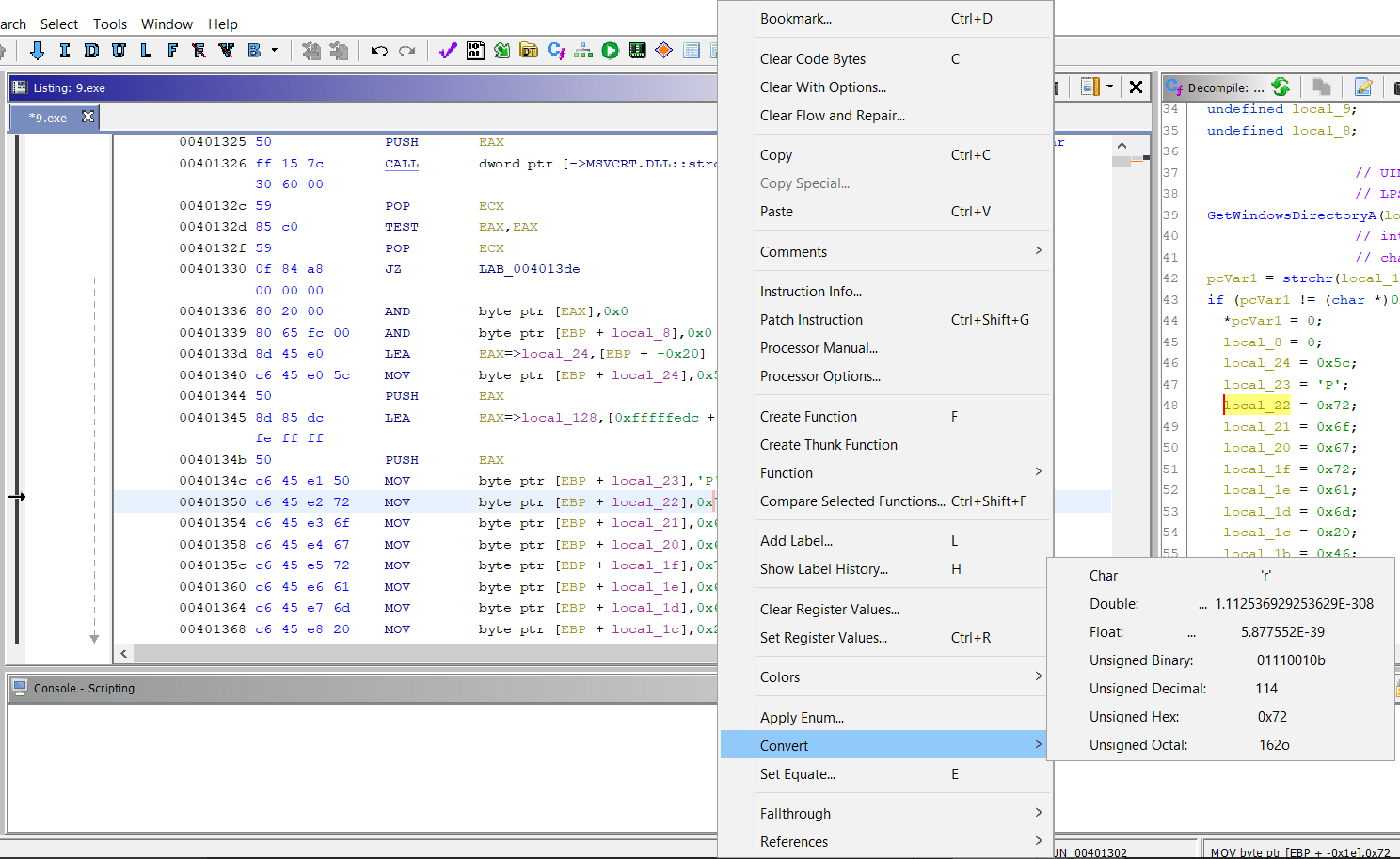 A few Ghidra tips for IDA users, part 3 conversion, labels, and comments