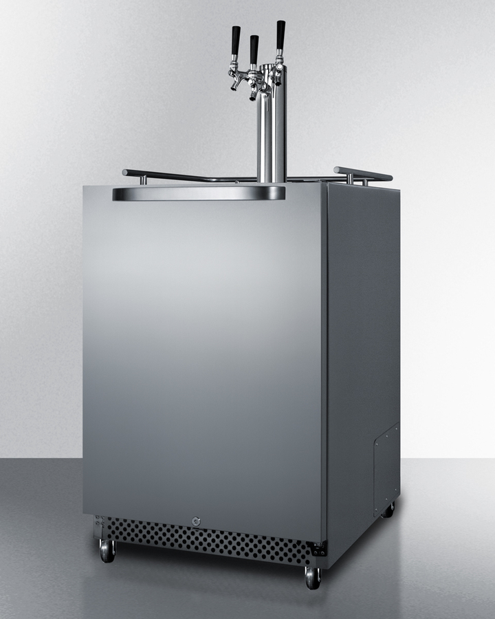 Summit SBC695OSTRIPLE BuiltIn Kegerator Outdoor, 24 Wide, Stainless