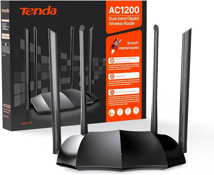 Tenda AC1200 Dual-band Gigabit Wireless Router – Integrated Security