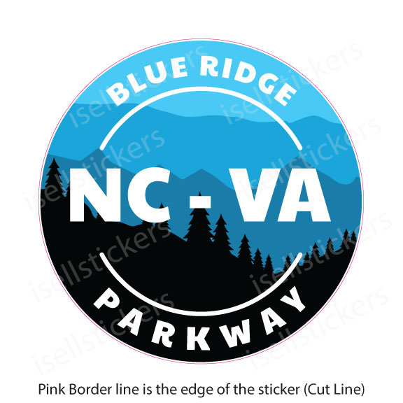 Blue Ridge Parkway Mountains Hiking Biking Camping Sticker Decal