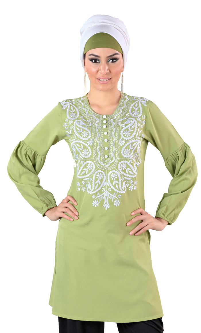 Abia Tunic Kurti Light Green Shop at Discount Price Islamic Clothing