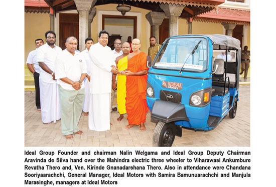 Ideal Motors donates electric three wheelers to Jaya Sri Maha Bodhi and